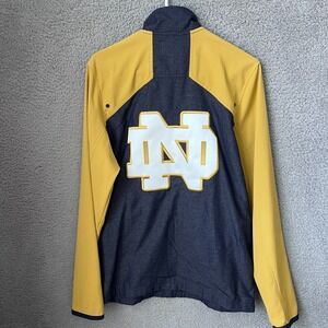 Under Armour Jacket Mens Small Blue Yellow Notre Dame‎ Full Zip Windbreaker NCAA